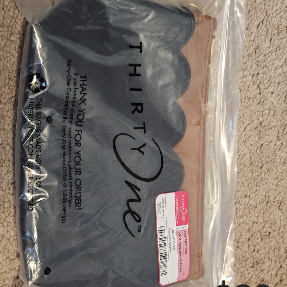 Thirty-One Elegant Gray and Tan Clutch